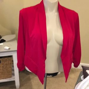 Torrid size 0 red crop jacket Festive